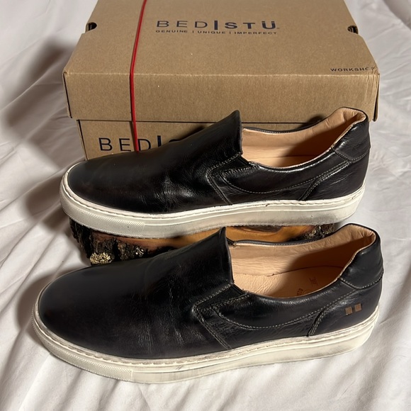 BED|STU HERMIONE Slip On Leather Shoes, Black Rustic, Women's size 10 with Box - Picture 15 of 16
